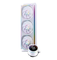 Система жидкостного охлаждения/ Water Cooling System JONSBO TH-360 White (300W, 360mm, LED temp., White, ARGB/ Fans: 3x120mm, 62.4CFM, 37.3dBA, 2400RPM/ Pump height 72mm, 30dBA, 2400RPM, Rad thickness 27mm/ S: 1851, 1700, 1200, 115X, AM5, AM4)