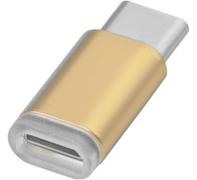 Greenconnect Переходник USB Type C на micro USB 2.0, M/F, Greenconnect, золотистый, GCR-UC3U2MF-G