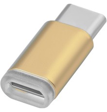 Greenconnect Переходник USB Type C на micro USB 2.0, M/F, Greenconnect, золотистый, GCR-UC3U2MF-G