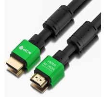 Greenconnect Кабель 1.2m HDMI версия 2.0, HDR 4:2:2, Ultra HD, 4K 60 fps 60Hz/5K*30Hz, 3D, AUDIO, 18.0 Гбит/с, 28/28 AWG, OD7.3mm, тройной экран, нейлон, AL корпус зеленый, ферритовые кольца, GCR-51005