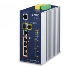 коммутатор/ PLANET IP30 Industrial L2+/L4 4-Port 60W 1000T Ultra PoE+ 1-Port 1000T + 2-port 100/1000X SFP Full Managed Switch (-40 to 75 C, dual redundant power input on 48~56VDC terminal block, DIDO, ERPS Ring Supported, 1588)