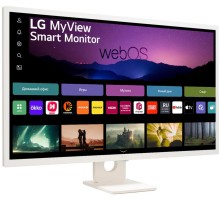 Монитор LG LCD 32SR50F-W/ LG MyView 32SR50F-W 31.5'' FHD Smart Monitor, IPS, 250cd/m2, 16:9, 5мс (GtG), 1200:1, 60Hz, 178/178, speakers 5Wx2, внешний БП, 2xHDMI, USB, VESA 100x100 mm, webOS