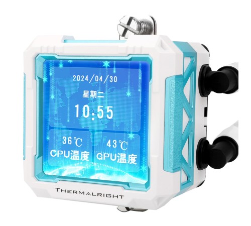 Водяное охлаждение для процессора/ Water Cooling System Thermalright Frozen Warframe Pro 360 White Argb (360mm, White, ARGB/ Fans: 3x120mm, 70.84CFM, 29.8dBA, 2000RPM/ Pump height 60mm, 23dBA, 3000RPM, Rad thickness 27mm/ S: 1200, 1700, 1851, 2011, 2066,