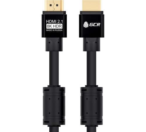 GCR Кабель 1.0m HDMI 2.1, черный, 8K 60Hz, 4K 144Hz, динамический HDR, 4:4:4, Ultra HD, 48.0 Гбит/с, 3 Х экран, ферритовые фильтры, GCR-53659