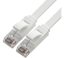 Greenconnect Патч-корд PROF плоский прямой 2.0m, UTP медь кат.6, белый, 30 AWG, ethernet high speed 10 Гбит/с, RJ45, T568B, GCR-51791