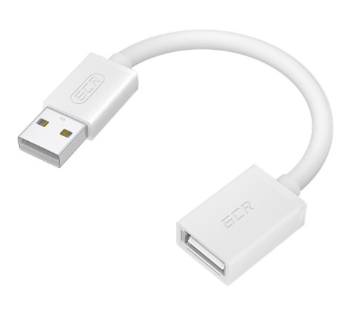 GCR Удлинитель 0.3m USB 2.0 AM/AF, белый, GCR-55059 GCR Удлинитель 0.3m USB 2.0 AM/AF, белый, GCR-55059