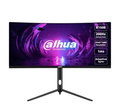 Монитор игровой 30'' 21:9 2560х1080(UW-UXGA) VA, Curved, 200 Hz, 250 cd/m2, 3000:1, 1ms, 2xHDMI, DP, Height adj, Tilt, 3Y, Black