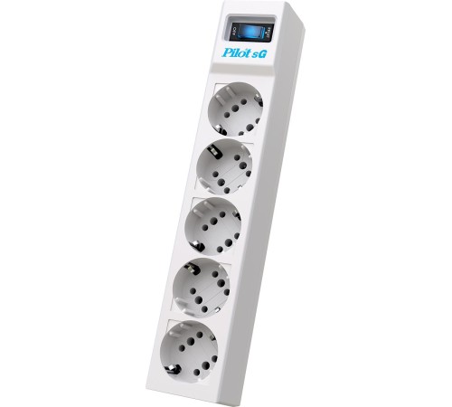 Сетевой фильтр/ Surge protector Pilot SG5 5 outlets (GP), 10A / 2.2kVt, automatic circuit-breaker, 1.8 m Сетевой фильтр/ Surge protector Pilot SG5 5 outlets (GP), 10A / 2.2kVt, automatic circuit-breaker, 1.8 m