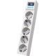 Сетевой фильтр/ Surge protector Pilot SG5 5 outlets (GP), 10A / 2.2kVt, automatic circuit-breaker, 1.8 m