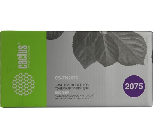 -/ Картридж лазерный Cactus CS-TN2075 TN-2075 черный (2500стр.) для Brother DCP-7010/7010R/7020/7025/70