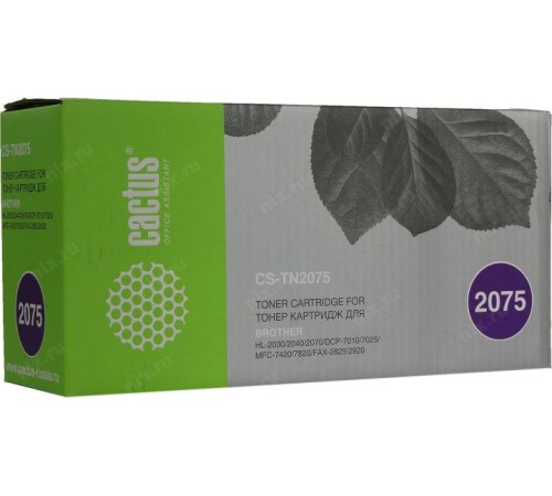 -/ Картридж лазерный Cactus CS-TN2075 TN-2075 черный (2500стр.) для Brother DCP-7010/7010R/7020/7025/70