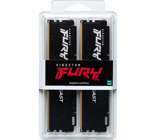 Память оперативная/ Kingston 32GB 6000MT/s DDR5 CL30 DIMM (Kit of 2) FURY Beast Black EXPO Память оперативная/ Kingston 32GB 6000MT/s DDR5 CL30 DIMM (Kit of 2) FURY Beast Black EXPO