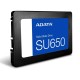 Твердотельный накопитель/ ADATA SSD Ultimate SU650, 120GB, 2.5" 7mm, SATA3, 3D TLC, R/W 520/320MB/s, IOPs 20 000/75 000, TBW 70, DWPD 0.5 (3 года)