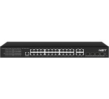 Управляемый L2 PoE коммутатор Gigabit Ethernet/ Управляемый L2 PoE коммутатор Gigabit Ethernet на 24 RJ45 PoE + 4 x GE Combo Uplink порта. Порты: 24 x GE (10/100/1000 Base-T) с поддержкой PoE (IEEE 802.3af/at), 4 x GE Combo Uplink (RJ45 + SFP). Соответств
