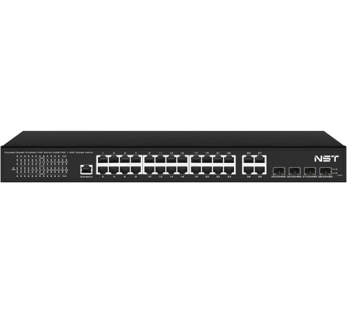 Управляемый L2 PoE коммутатор Gigabit Ethernet/ Управляемый L2 PoE коммутатор Gigabit Ethernet на 24 RJ45 PoE + 4 x GE Combo Uplink порта. Порты: 24 x GE (10/100/1000 Base-T) с поддержкой PoE (IEEE 802.3af/at), 4 x GE Combo Uplink (RJ45 + SFP). Соответств Управляемый L2 PoE коммутатор Gigabit Ethernet/ Управляемый L2 PoE коммутатор Gigabit Ethernet на 24 RJ45 PoE + 4 x GE Combo Uplink порта. Порты: 24 x GE (10/100/1000 Base-T) с поддержкой PoE (IEEE 802.3af/at), 4 x GE Combo Uplink (RJ45 + SFP). Соответств