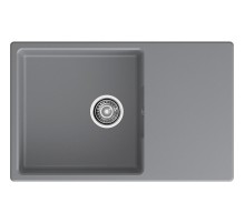 Кухонная мойка GRANFEST URBAN 678L dark gray 1-чаша+крыло 780*490мм, монтаж: врезной, материал: кварц, цвет: темно-серый
