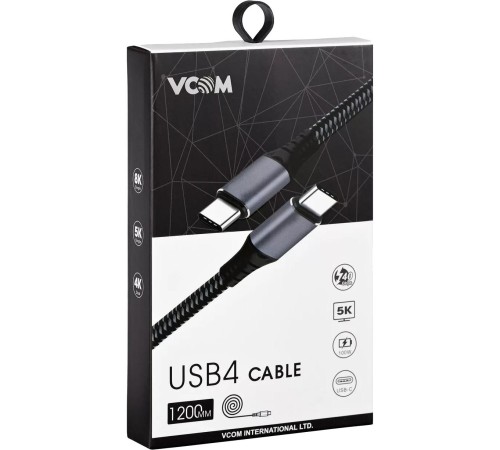 Кабель/ Кабель USB4 TypeCM--TypeCM, 5K@60Hz, 40GBps, PD 100W, 5A, VCOM, 1.2м <CU540M-1.2M>