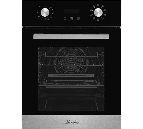 Электрический духовой шкаф Monsher/ ширина 45 см, High-Tech, 50 л, гидролизная очистка, 9 режимов, черный/нерж. сталь Электрический духовой шкаф Monsher/ ширина 45 см, High-Tech, 50 л, гидролизная очистка, 9 режимов, черный/нерж. сталь