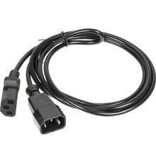 Кабель с разъемом С13 - С14 на проводе ПВС 3*1.00  1.8 метра. черный/ Cable with connector C13 - C14 on wire PVC 3 * 1.00 1.8 meter. black