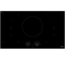 Встраиваемая варочная панель Korting/ Стеклокерамика, ширина 90 см, сенсорное поворотное правление SMART Touch Slider, 5 индукционных зонынагрева: 4 зоны с 2-мя функциями объединения  BRIDGE + 1 круглая зона,  Booster на всех зонах, TWIN Booster для 1 зон