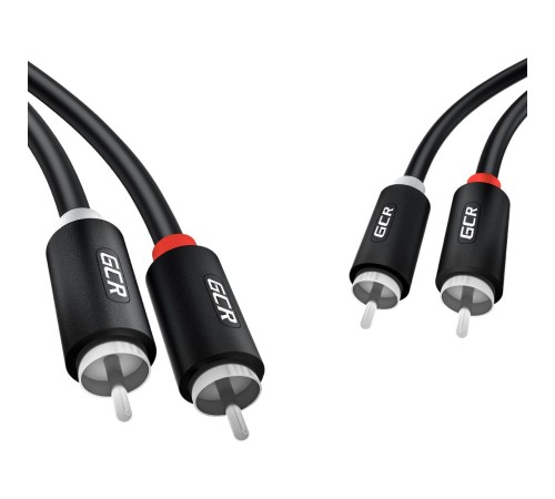 GCR Кабель 10.0m аудио 2 х RCA / 2 х RCA , черный, GCR-54124