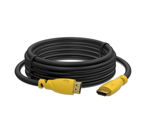 GCR Кабель 15.0m HDMI 2.0, желтые коннекторы, HDR 4:2:0, Ultra HD, 4K 60 fps 60Hz/5K*30Hz, 3D, AUDIO, 18.0 Гбит/с, 28/28 AWG, 3 X экран GCR-HM341-15.0m