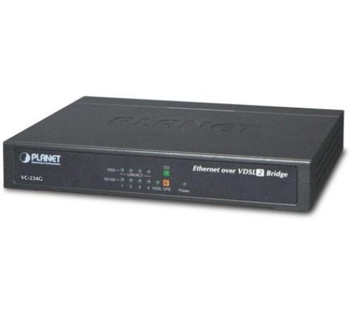 VC-234G конвертер Ethernet в VDSL2, внешний БП/ 4-Port 10/100/1000T Ethernet to VDSL2 Bridge - 30a profile w/ G.vectoring, RJ11