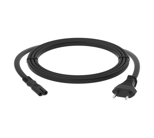 GCR Кабель питания 1.5m, CEE 7/16 / IEC C7, черный, 2*0,5mm, GCR-54293