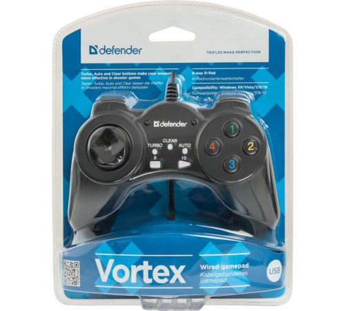 Defender Проводной геймпад Vortex USB, 13 кнопок