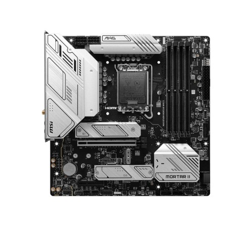 Материнская плата/ MB MSI INTEL B760 s1700, 4xDDR5(256GB), HDMI 2.1/DP, 1xPCIe 5.0x16, 1xPCIe 3.0x4, 1xLAN (2.5GbE), Wi-Fi, BT, 4xSATA 6Gb/s, 3xM.2, 1xUSB-C, 3xUSB 3.2, 4xUSB 2.0, mATX Материнская плата/ MB MSI INTEL B760 s1700, 4xDDR5(256GB), HDMI 2.1/DP, 1xPCIe 5.0x16, 1xPCIe 3.0x4, 1xLAN (2.5GbE), Wi-Fi, BT, 4xSATA 6Gb/s, 3xM.2, 1xUSB-C, 3xUSB 3.2, 4xUSB 2.0, mATX