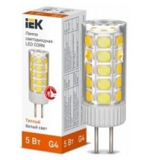 Лампа LED CORN капсула 5Вт 12В 3000К керамика G4 IEK