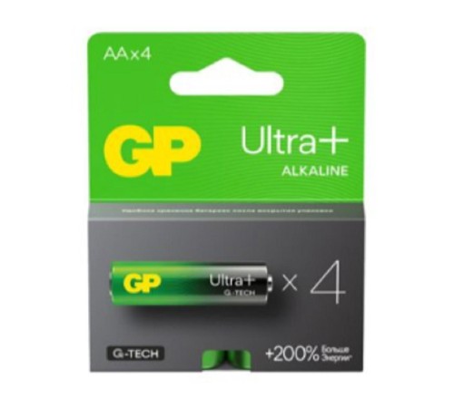 Элемент питания Алкалиновые батарейки c технологией G-tech GP Ultra Plus Alkaline 15А AА - 4 шт. на блистере (4 шт.)