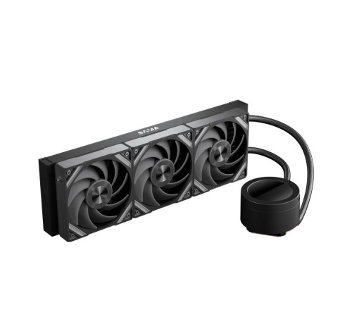 Водяное охлаждение для процессора/ Water Cooling System SAMA Q70 Black (360mm, LED temp., Black, ARGB/ Fans: 3x120mm, 86CFM, 30dBA, 2600RPM/ Pump height 64mm, 30dBA, 2800RPM, Rad thickness 27mm/ S: 1851, 1700, 1200, 20XX, 115X, AM5, AM4)