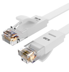Greenconnect Патч-корд PROF плоский прямой 1.0m, UTP медь кат.6, белый, 30 AWG, ethernet high speed 10 Гбит/с, RJ45, T568B, GCR-51787