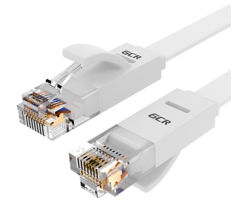 Greenconnect Патч-корд PROF плоский прямой 1.0m, UTP медь кат.6, белый, 30 AWG, ethernet high speed 10 Гбит/с, RJ45, T568B, GCR-51787 Greenconnect Патч-корд PROF плоский прямой 1.0m, UTP медь кат.6, белый, 30 AWG, ethernet high speed 10 Гбит/с, RJ45, T568B, GCR-51787