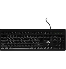 Клавиатура БЕШТАУ Клавиатура проводная  КЛ104РУ 104 клавиши, USB, 1,8м,  Цвет русской/латинской раскладки (Белый/Белый) черный МИНПРОМТОРГ (МПТ)