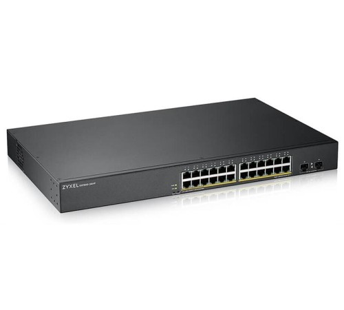 Коммутатор Smart L2 коммутатор PoE+ Zyxel GS1900-24HPv2, rack 19", 24xGE PoE+, 2xSFP, бюджет PoE 170 Вт