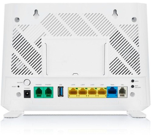 Маршрутизатор/ Wi-Fi router VDSL2/ADSL2+ Zyxel DX3301-T0, 2xWAN (GE RJ-45 and RJ-11), Annex A, profile 35b, 802.11a/b/g/n/ac/ax (600+1200 Mbps) , EasyMesh, 4xLAN GE, 2xFXS, 1xUSB2.0