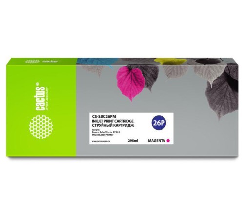 -/ Картридж струйный Cactus CS-SJIC26PM C33S020620 пурпурный (295мл) для Epson ColorWorks TM-C7500