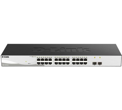 Коммутатор/ DGS-1210-26/F Smart L2 Switch 24х1000Base-T, 2х1000Base-X SFP, Compact CLI