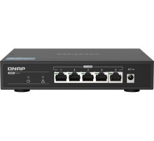 Коммутатор/ QNAP QSW-1105-5T 5-Port RJ-45 Unmanaged 2.5Gbps fanless switch, Switching Capacity 25Gbps