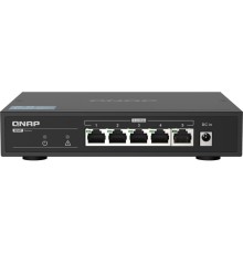 Коммутатор/ QNAP QSW-1105-5T 5-Port RJ-45 Unmanaged 2.5Gbps fanless switch, Switching Capacity 25Gbps