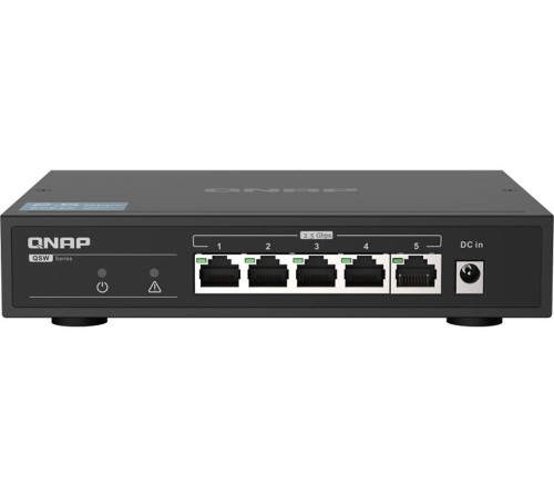 Коммутатор/ QNAP QSW-1105-5T 5-Port RJ-45 Unmanaged 2.5Gbps fanless switch, Switching Capacity 25Gbps