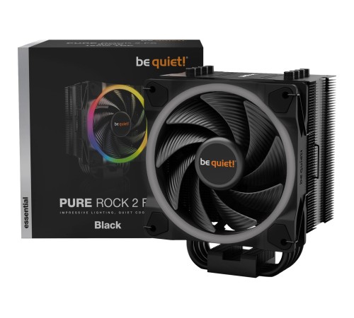 Кулер для процессора/ CPU Cooler be quiet! PURE ROCK 2 FX (150W, 4-pin PWM, 155mm, Al/Cu, 4x6mm, ARGB, 1x120mm, 42.6CFM, 24.4dBA, 2000RPM, S: 1700/1200/115X/2066/2011(-3) square ILM, AM5/AM4, black) Кулер для процессора/ CPU Cooler be quiet! PURE ROCK 2 FX (150W, 4-pin PWM, 155mm, Al/Cu, 4x6mm, ARGB, 1x120mm, 42.6CFM, 24.4dBA, 2000RPM, S: 1700/1200/115X/2066/2011(-3) square ILM, AM5/AM4, black)