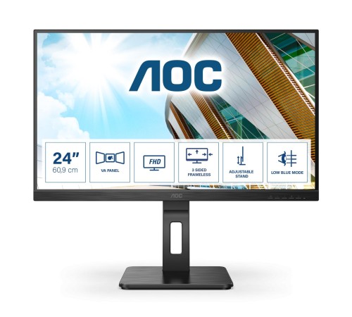 Монитор LCD 23.8'' 16:9 1920х1080(FHD) VA, 75 Hz, 300 cd/m2, 3000:1, 50М:1, 4ms, VGA, DVI, HDMI, DP, USB-Hub, Height adj, Pivot, Tilt, Swivel, Speakers, Black (Вскрытая упаковка)
