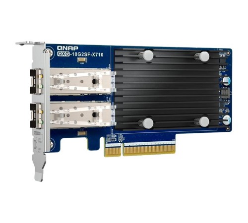 Сетевая карта/ QNAP QXG-10G2SF-X710 LAN Expansion Card, PCIe Gen3 x8, 2 x SFP+ ports (10Gbps/1Gbps)