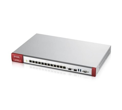 Межсетевой экран Межсетевой экран Zyxel ATP800, Rack, 12 конфигурируемых (LAN/WAN) портов GE, 2xSFP, 2xUSB3.0, AP Controller (8/520), Device HA Pro, NebulaFlex Pro, с подпиской Gold на 1 год (AS, AV, CF, IDP/DPI, Sand