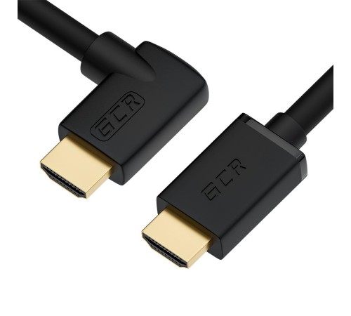 GCR Кабель 3.0m HDMI 2.0, M/M правый угол, черный, HDR 4:2:2, Ultra HD, 4K 60 fps 60Hz/5K*30Hz, 3D, AUDIO, 18.0 Гбит/с, 28/28 AWG, GCR-52323