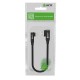 GCR Кабель PREMIUM 0.25m Lightning угловой для PowerBank, MFI, черный, AL case черный, GCR-53446