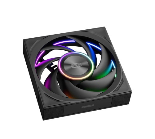 Кулер для корпуса/ Case Cooler PCCooler F7 X120 ARGB BK 3IN1 (120x120x28mm, 4-pin PWM, ARGB, 83CFM, 33.1dBA, 3000RPM, Black, 3pcs)